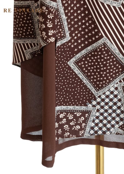 可可方盒 - 幾何拼貼雪紡長洋裝16