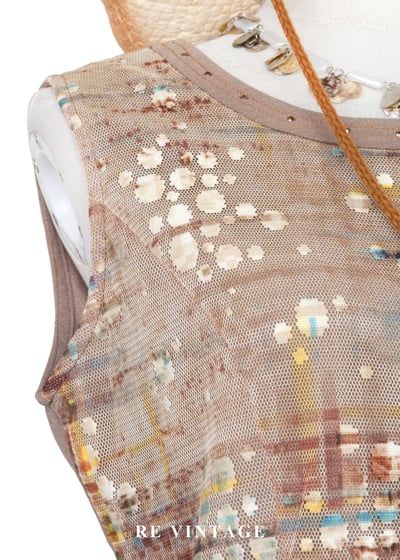 彩漆霧光格紋背心6