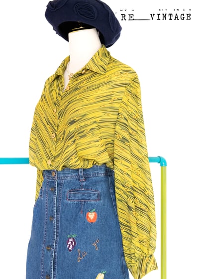 黃綠色の水波紋長袖襯衫6