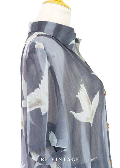 套裝上衣 - 煙雨霧色裡的飛鳥上衣7