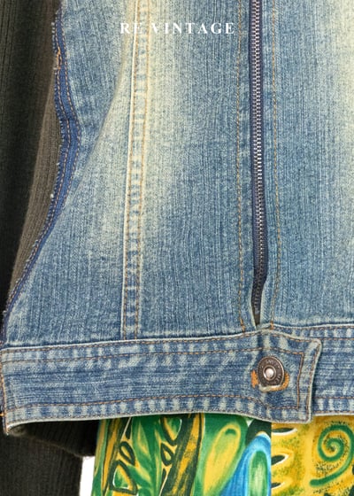 Casual 墨綠拼接單寧外套4