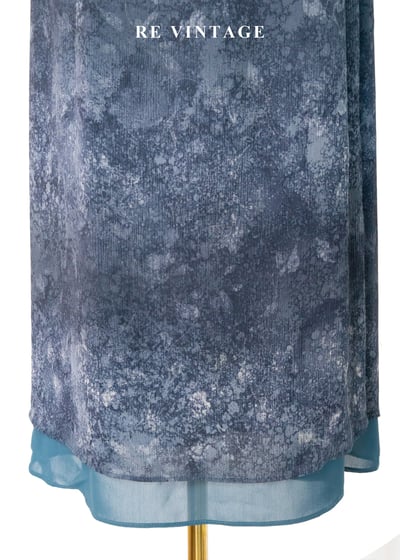 藍灰水墨渲染雙層布料長裙（28"）8