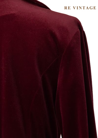 紅酒電影院 - 深紅收腰絨布洋裝12