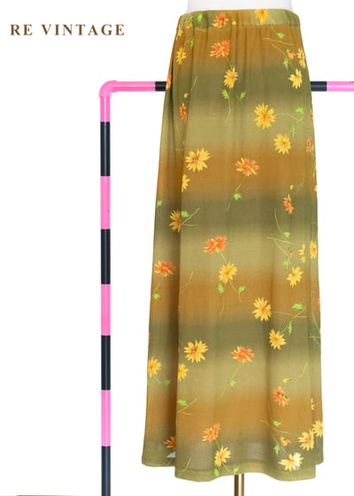 黃橘調色盤漸層雛菊長裙（26-30"）8