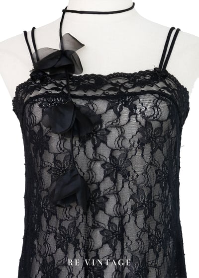 Black witch 黑玫瑰蕾絲透膚細肩帶洋裝6