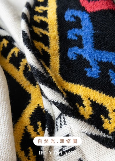 日本製 - 密碼部落神秘菱形圖騰針織毛衣12