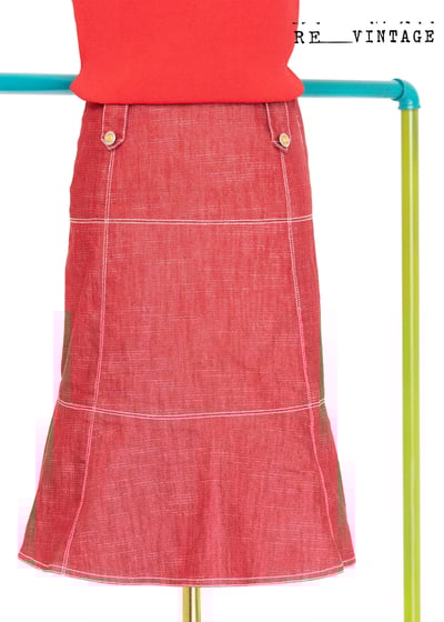 亞麻紅可愛短裙1