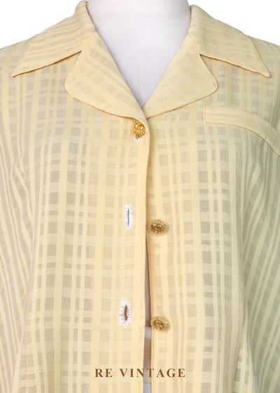 檸檬味的初夏 - 復古清新格紋上衣3