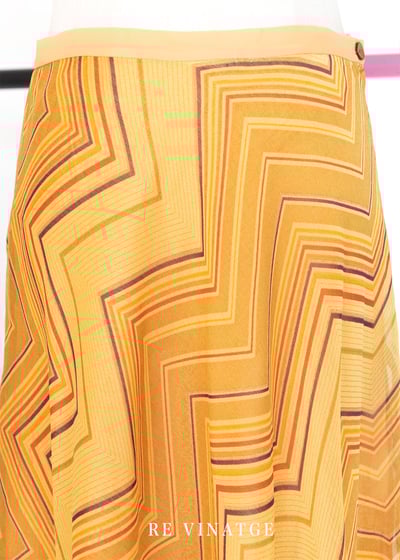 姜黃色chevron雪紡中長裙（26"）3