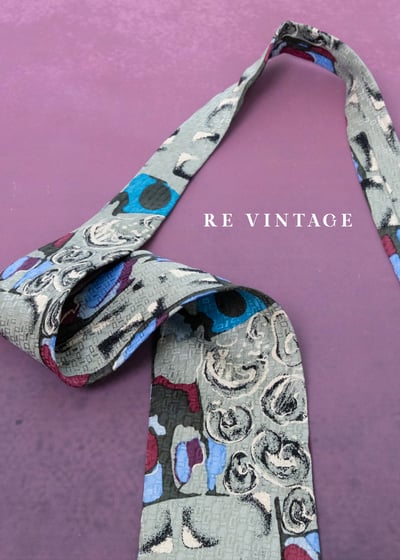 暮光灰階幾何圖騰領帶5