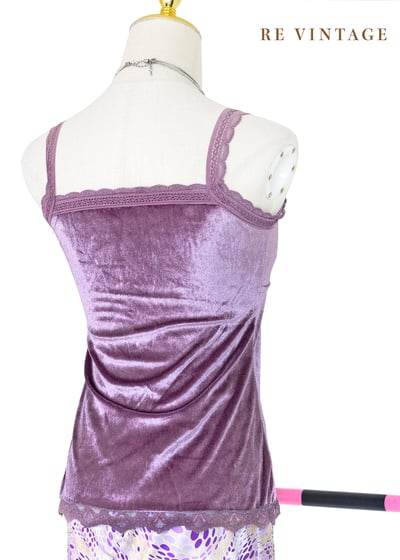 糖漬葡萄色絨布細肩帶背心8