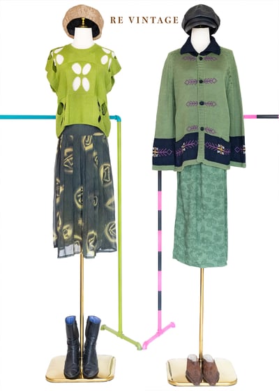 Grass Green 花朵美長裙（23-30"）2