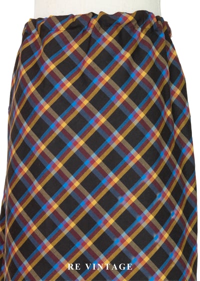 蘇格蘭的落日餘暉暖調格紋抽繩裙（24-30"）10