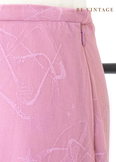 義大利製 - 芭比粉美麗的花紋印花網紗長裙（26"）7