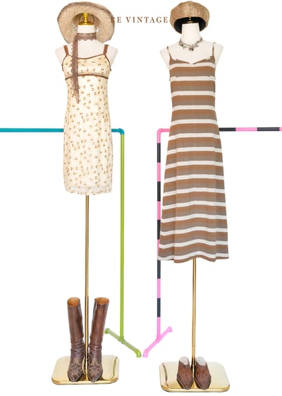 Cafe au lait 溫潤咖啡線條長洋裝2