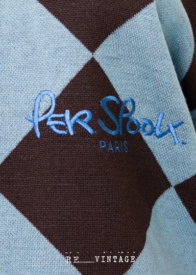 巴黎鐵塔の藍天菱格針織毛衣8