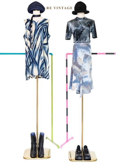 冷光藍灰調舊信紙絨布上衣2