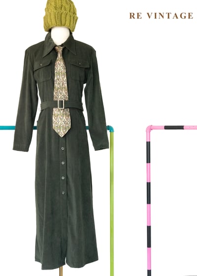 質感單品 - 深橄欖綠冒險王國小童軍長洋裝1