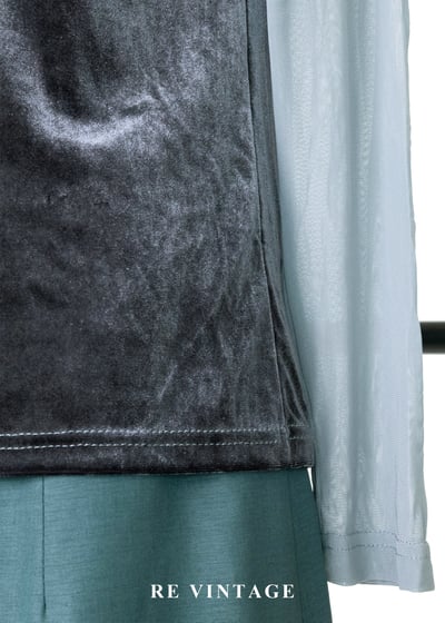 華麗雙拼接絨布上衣4