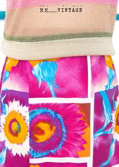 紫紅色大黃花高腰長裙6