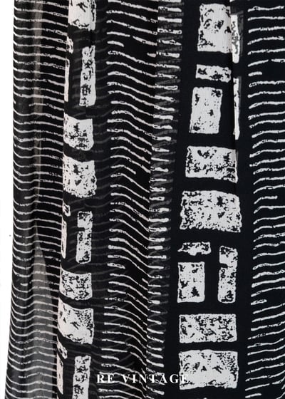 Black & White 幾何手繪筆觸高腰長裙（25"）11