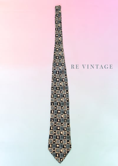 小白格藍小花領帶4