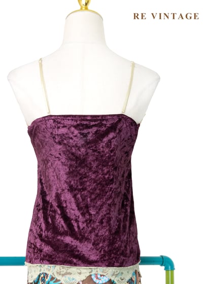 空靈少女 -  紅紫色絨布細肩帶背心8