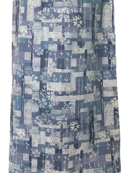 藍綠色格子與小花一起醒來得早晨長裙（27-30"）5