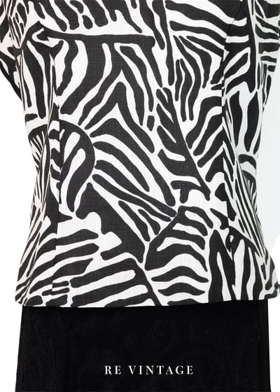 時髦黑白撞印斑馬紋背心4