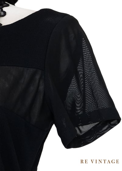 黑系幾何拼接貼身長洋裝7