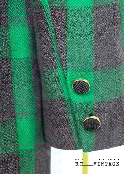 日本製 - 灰綠格紋西裝外套10