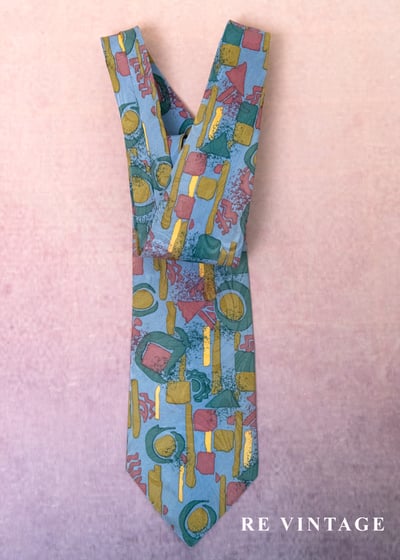 淺藍幾何塗鴉領帶3