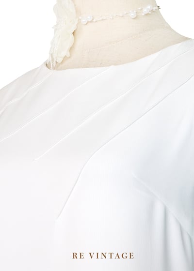 氣質單品 - 領口設計線條純白小洋裝5