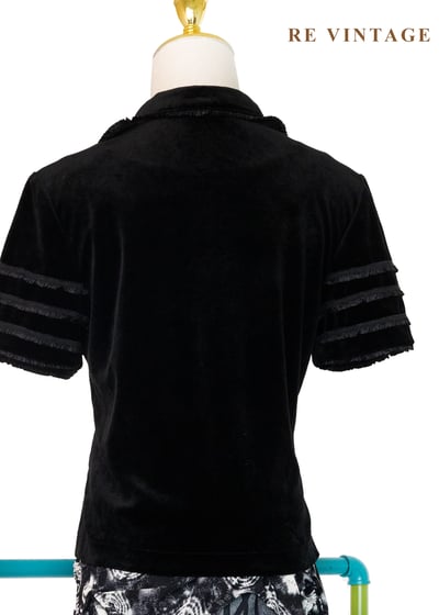 殘影美學丹寧與絨布結合上衣11