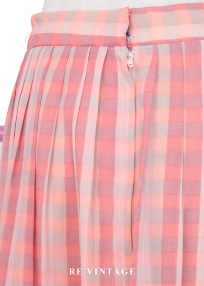 蜜桃氣泡小方格長裙（27"）10