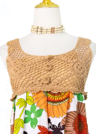 盛夏花朵鉤針花朵迷你洋裝7