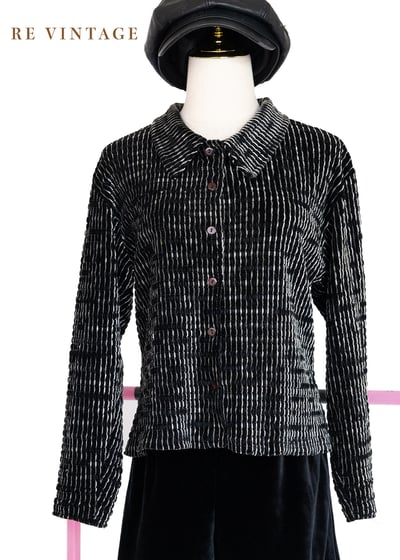 Coal smoke 黑白相間絨布襯衫1