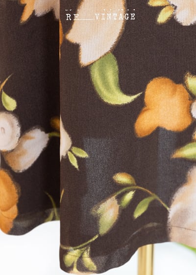 橘子咖啡色小花長裙9