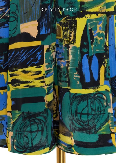 抽象畫色塊派對高腰寬版短褲（26-30"）4