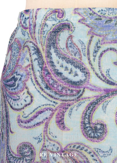 水藍流動花紋蔓延及膝裙（24-28"）9