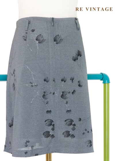 霧灰的花瓣與枝葉短裙(26")7