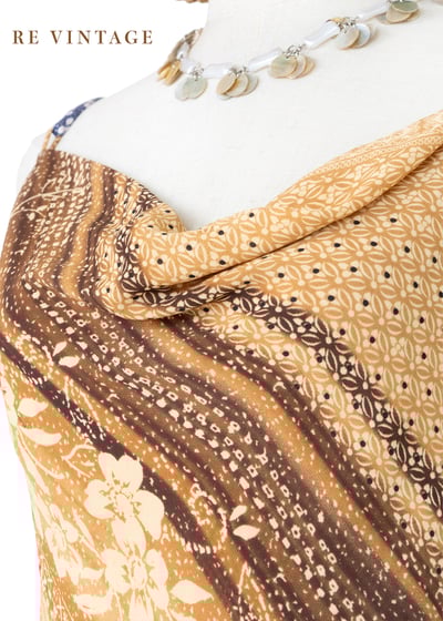 Cappuccino 斜紋小花垂墜領細肩帶洋裝10