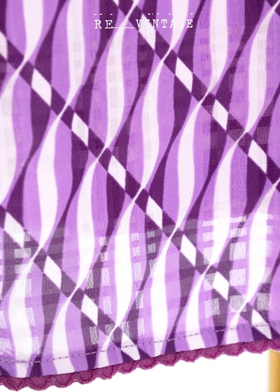 薰衣草波紋菱格中長裙8