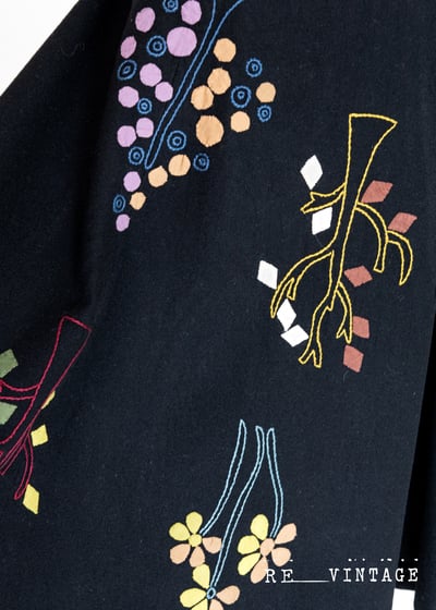 冬天的小花朵拼接毛呢中長裙（26")2