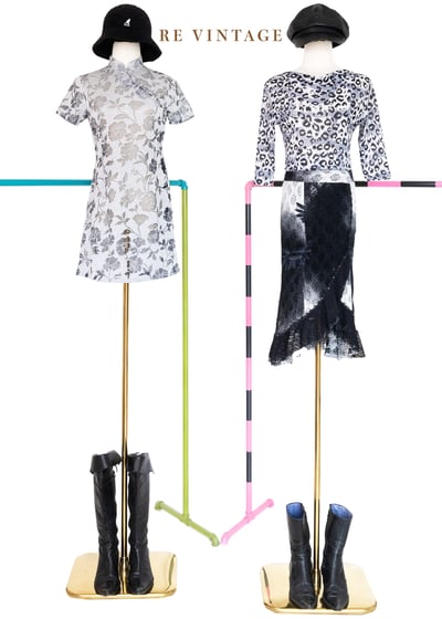 灰黑色小豹紋垂墜領上衣2