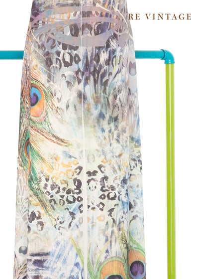 PEACOCK REVERIE羽毛時空圖騰交疊長洋裝12