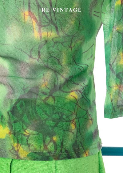 綠風迴旋筆觸網紗上衣10