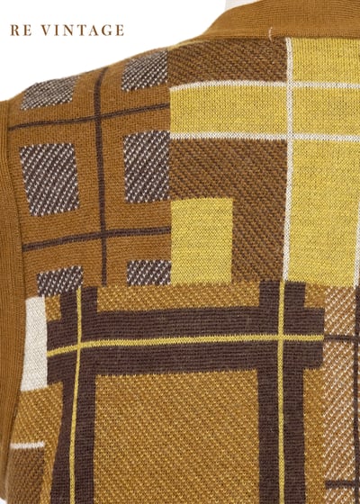 Topaz 格紋拼接針織毛衣背心13