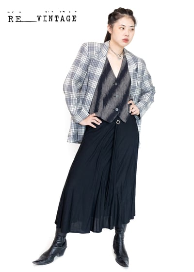 煙灰色斜紋西裝背心4