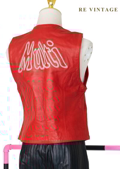 Multi Flame 火焰紅皮革背心8